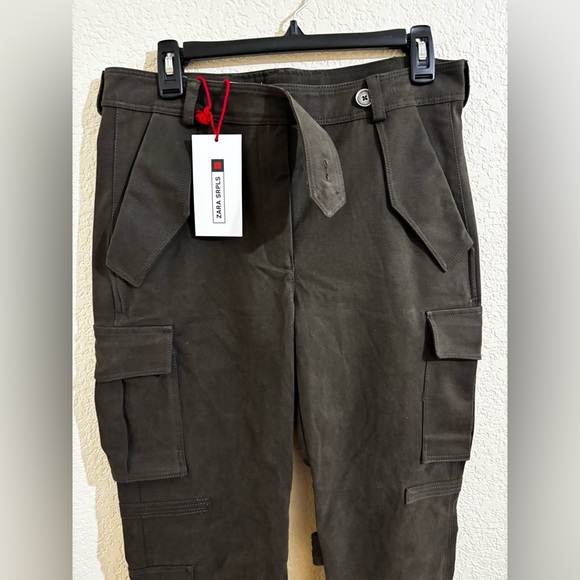 Zara SRPLS Olive Cargo Pants NWT - Picture 4 of 11